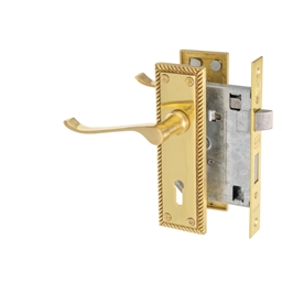 M5K21 - 2 Lever Lockset 6" Rose Solid Brass -M5K21_A_L_T